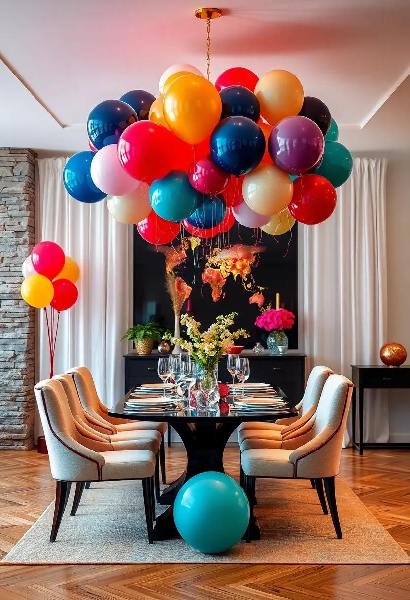 Colorful Balloons: Fill the dining area⁣ with festive balloons in various colors and⁤ sizes, ⁣instantly transforming the space into a celebratory haven