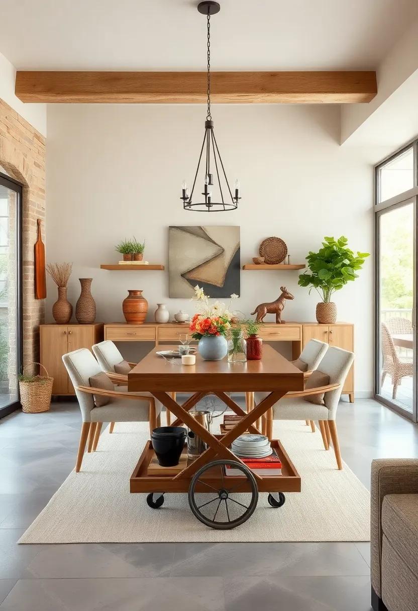 Use a rustic cart: Incorporate a⁣ wooden bar ⁤cart or serving ⁢trolley to add functionality ⁣and​ style,⁢ perfect ⁤for ⁢serving drinks​ or appetizers