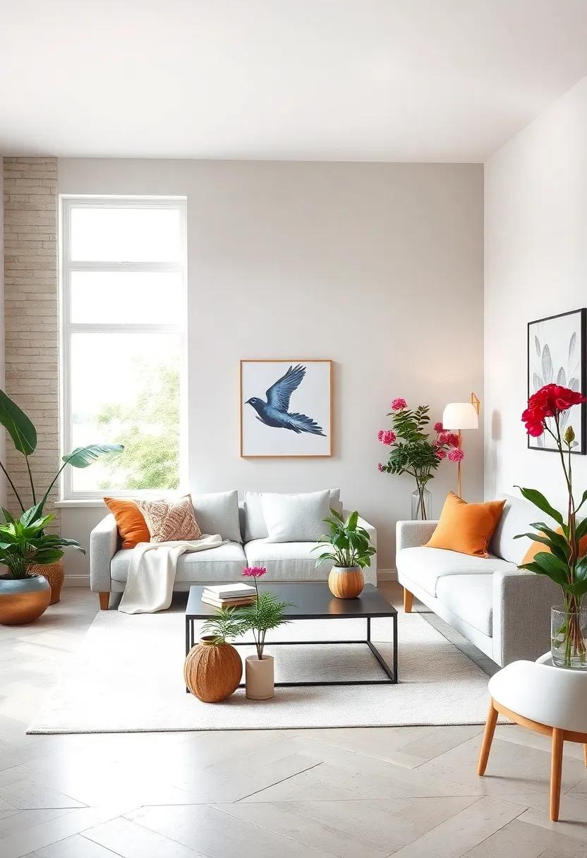 Add greenery: Introduce ⁣potted plants or fresh flowers for​ a touch ⁢of nature and vibrant color