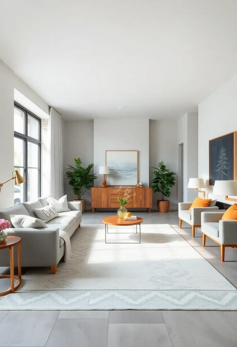 Feature a Statement Rug:⁤ anchor the room with a simple yet‌ bold area rug that⁣ complements the overall⁣ design
