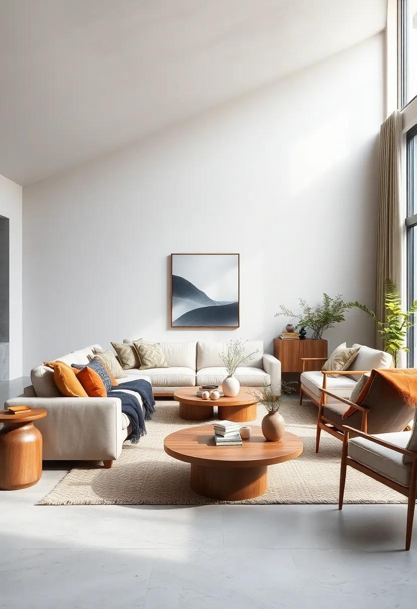 Highlight Textural Contrast:⁢ Layer different textures, like ⁢sleek wood and soft textiles, ‌to maintain visual interest