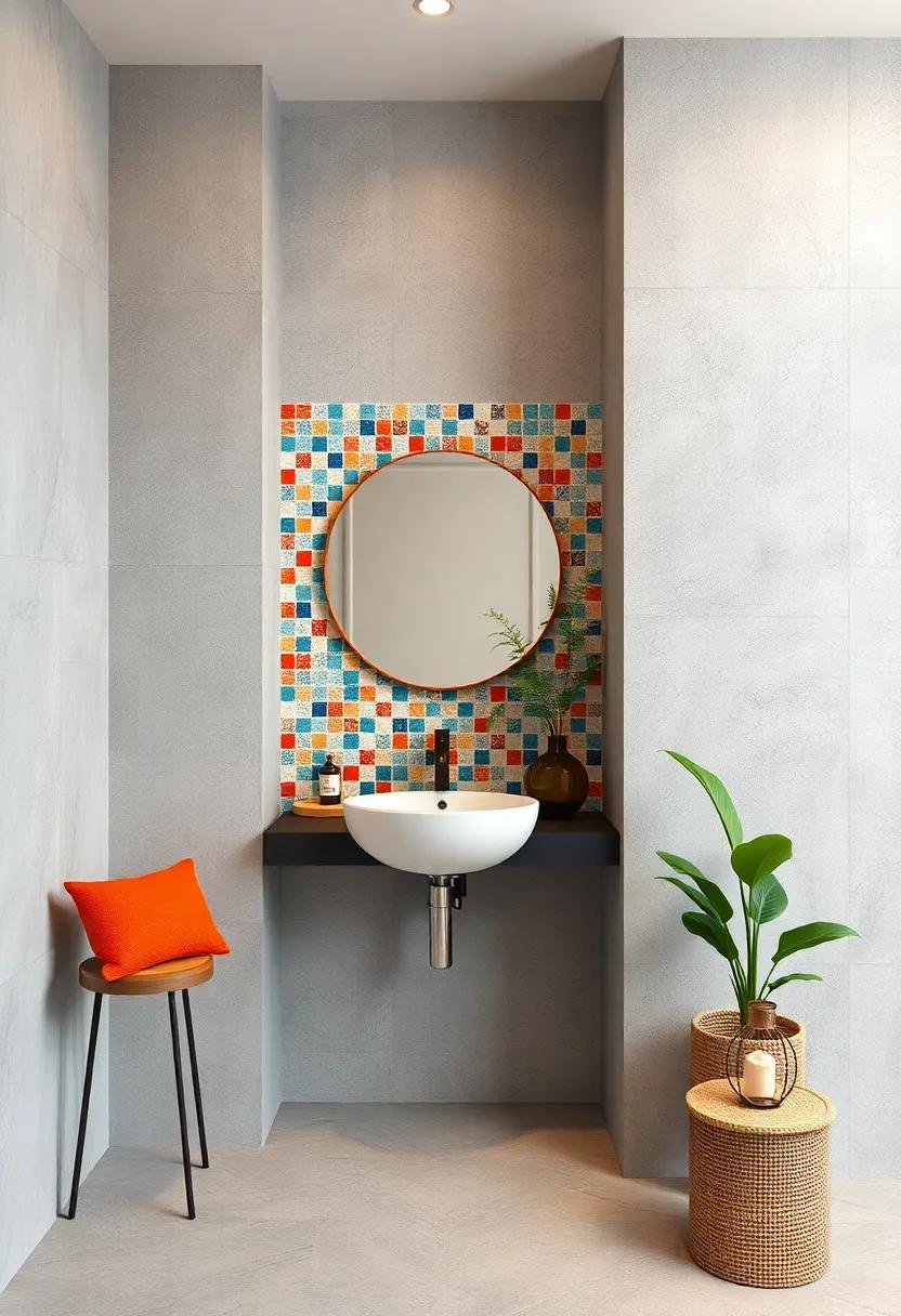 Tile Mosaics: Use‍ colorful tile mosaics as‌ an artistic backsplash behind the sink ‌or ⁣vanity to create⁢ a unique and vibrant focal ⁤point