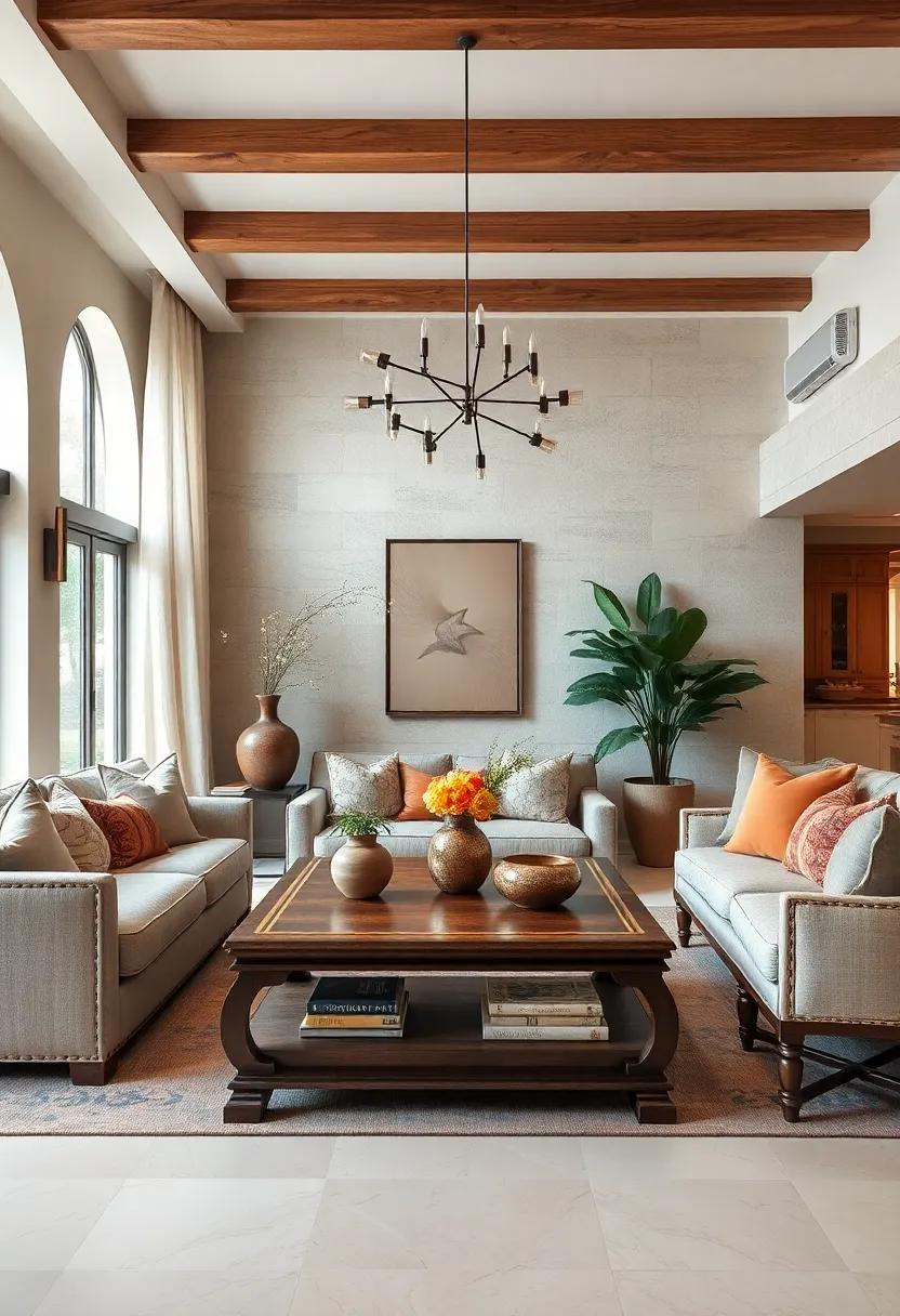Antique Coffee Tables: Opt for an antique or vintage coffee table as a focal point that sparks conversation