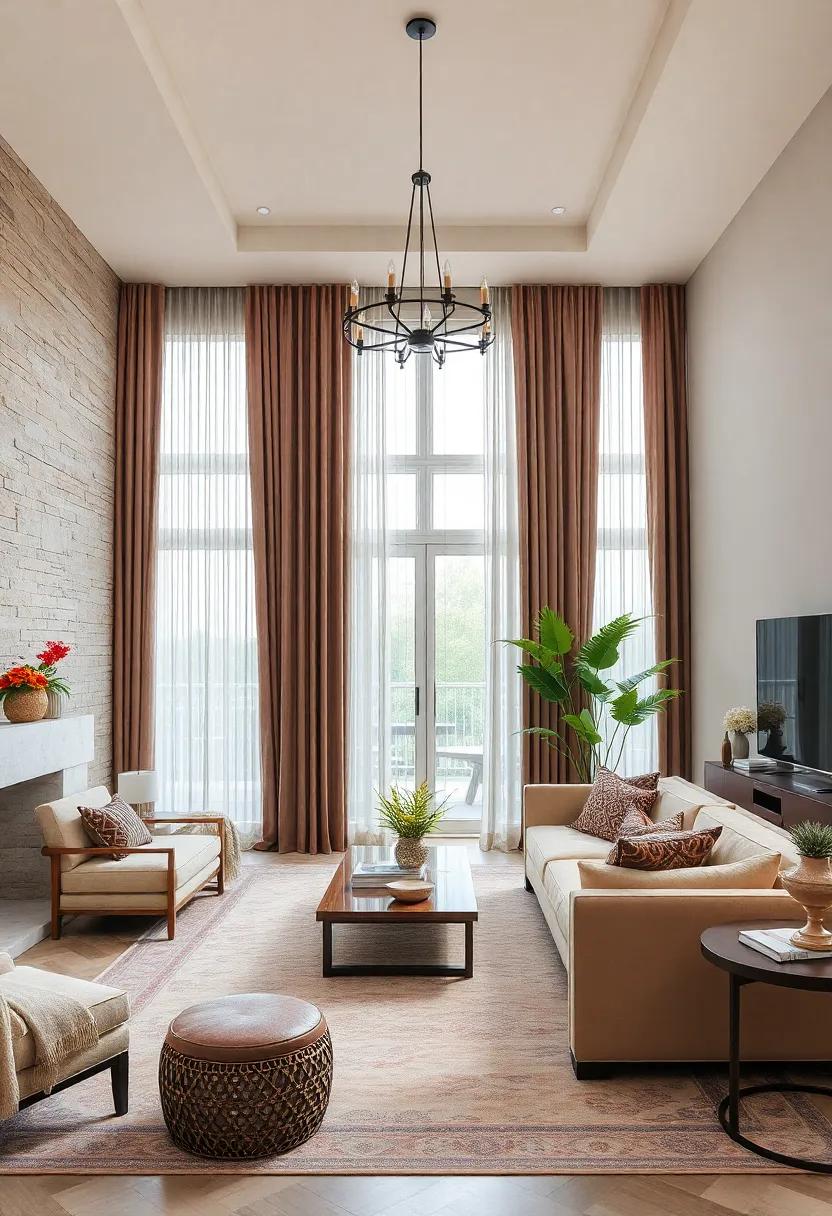 Elegant Curtains:​ Choose floor-length curtains in luxurious ‍fabrics to frame your windows and enhance natural light