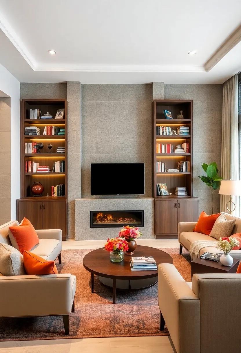 Built-In Bookshelves: Install built-in bookshelves to display ​books ​and decorative items, reflecting your personal taste
