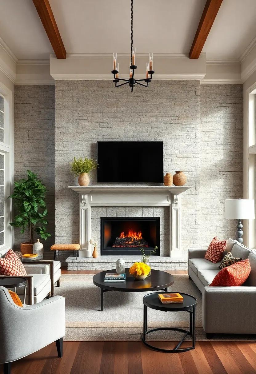 Classic Fireplace Mantel: If possible, highlight a fireplace with a classic mantel‌ that can⁣ serve as a natural focal‍ point