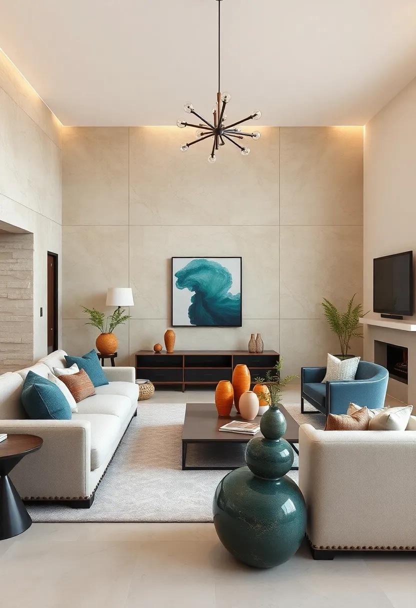 Sculptural Decor: Incorporate sculptural decor pieces that serve as conversation starters and artistic ⁤statements