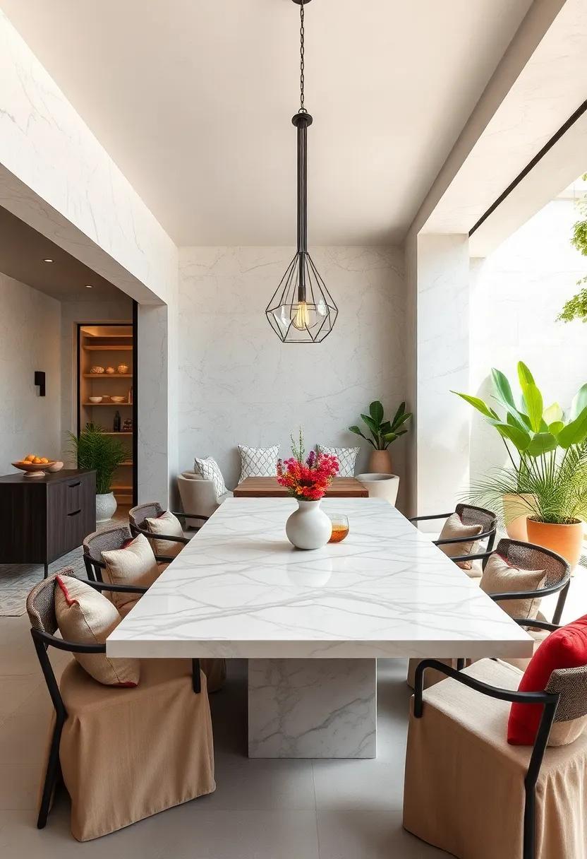 Outdoor Marble⁤ Dining​ Set: For alfresco ⁢dining, consider a‌ marble outdoor dining set, blending ​elegance with outdoor ⁤comfort