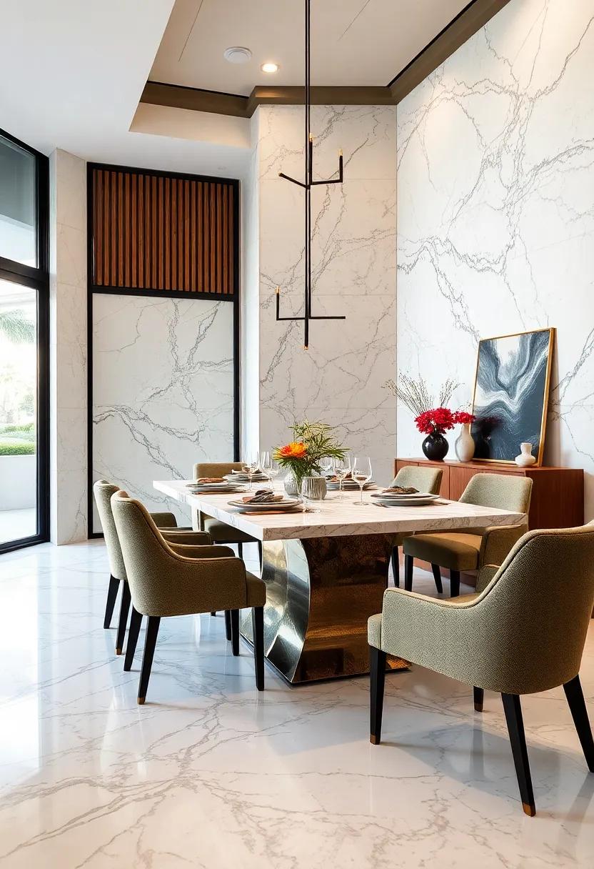 Layered ⁢Textiles: Combine marble ‍with layers ⁣of rich ⁤textiles, ‍such as tablecloths or placemats, for contrast⁢ and depth in your design