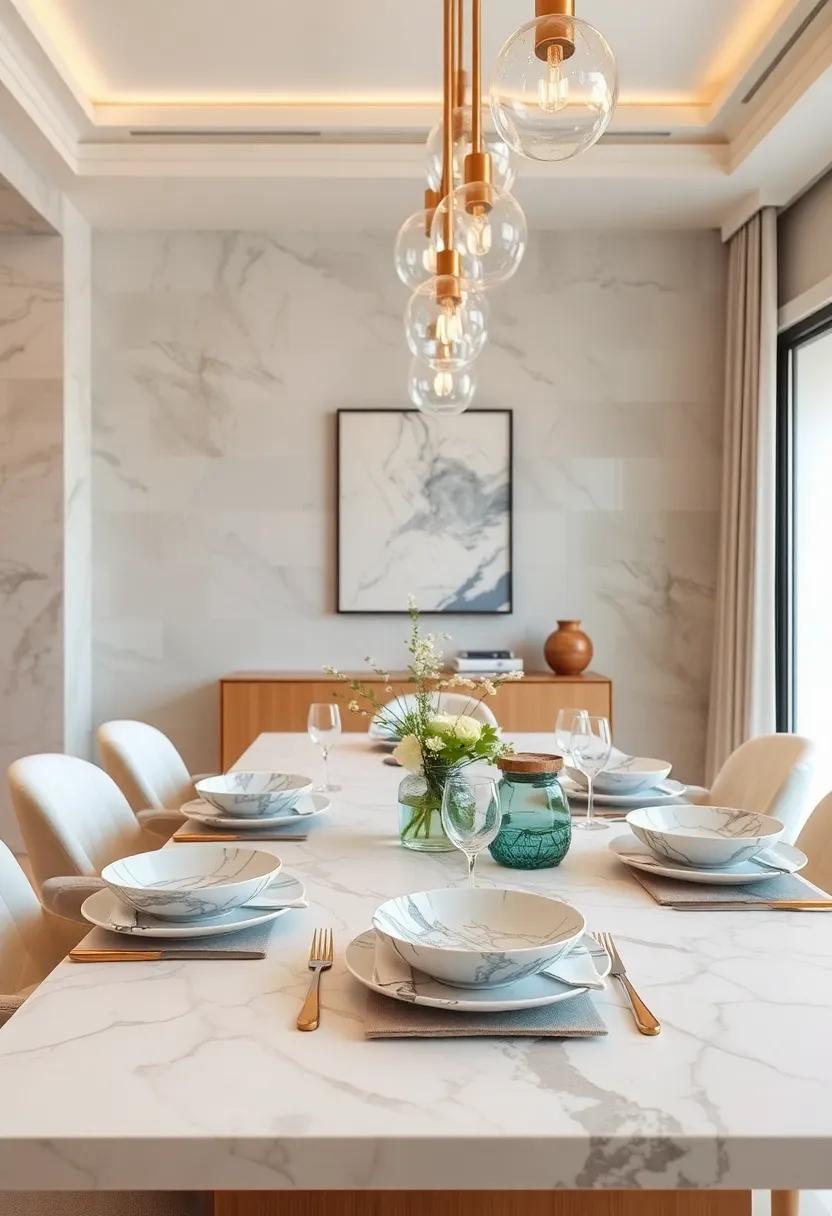 Marbled Dinnerware:‌ Choose‌ marbled dinnerware that complements your table setting, combining art ⁤with practicality for your ‌dining experience