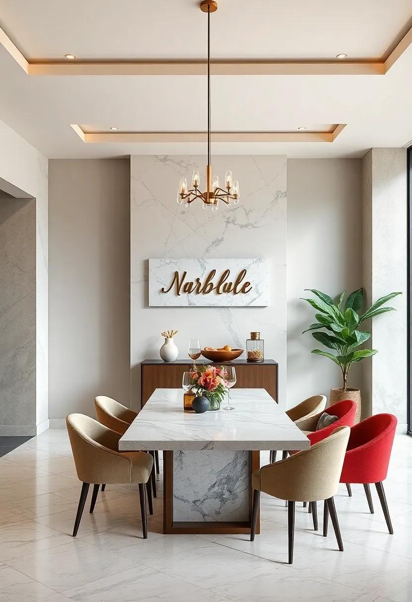 Customized Marble Signage:⁢ Add personalized marble​ signage for special occasions or family​ names‌ to⁣ bring ​a unique touch to your dining atmosphere