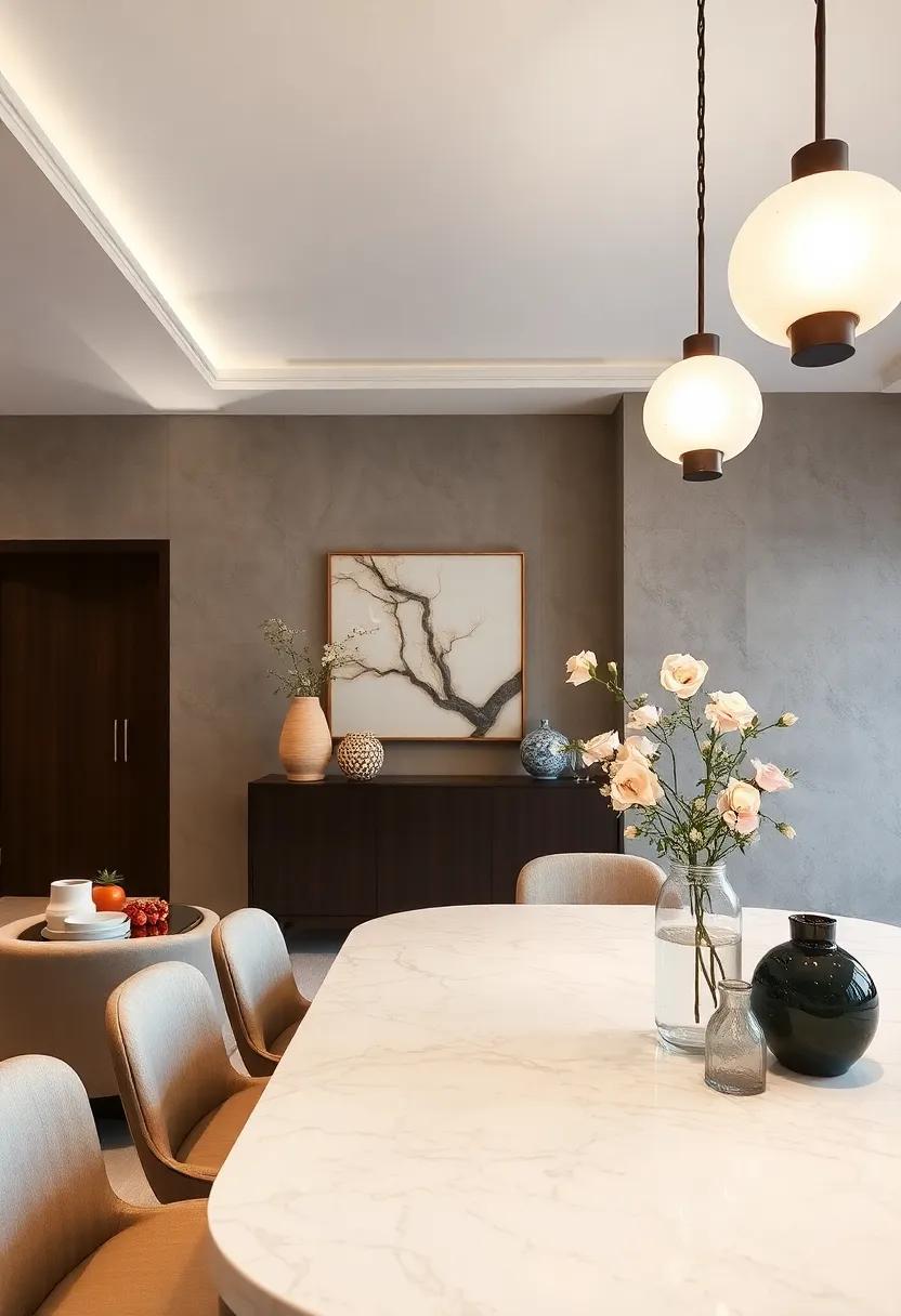 marble ⁤Sconces: Use marble⁣ sconces⁤ to‍ light​ the dining area ⁤while adding‌ a decorative element ⁢that complements ⁣your overall ‍design