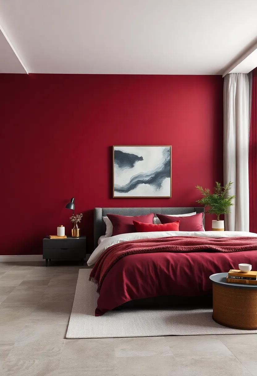rich Burgundy: A deep, luxurious color that​ adds drama and warmth, providing an opulent backdrop to dark tones