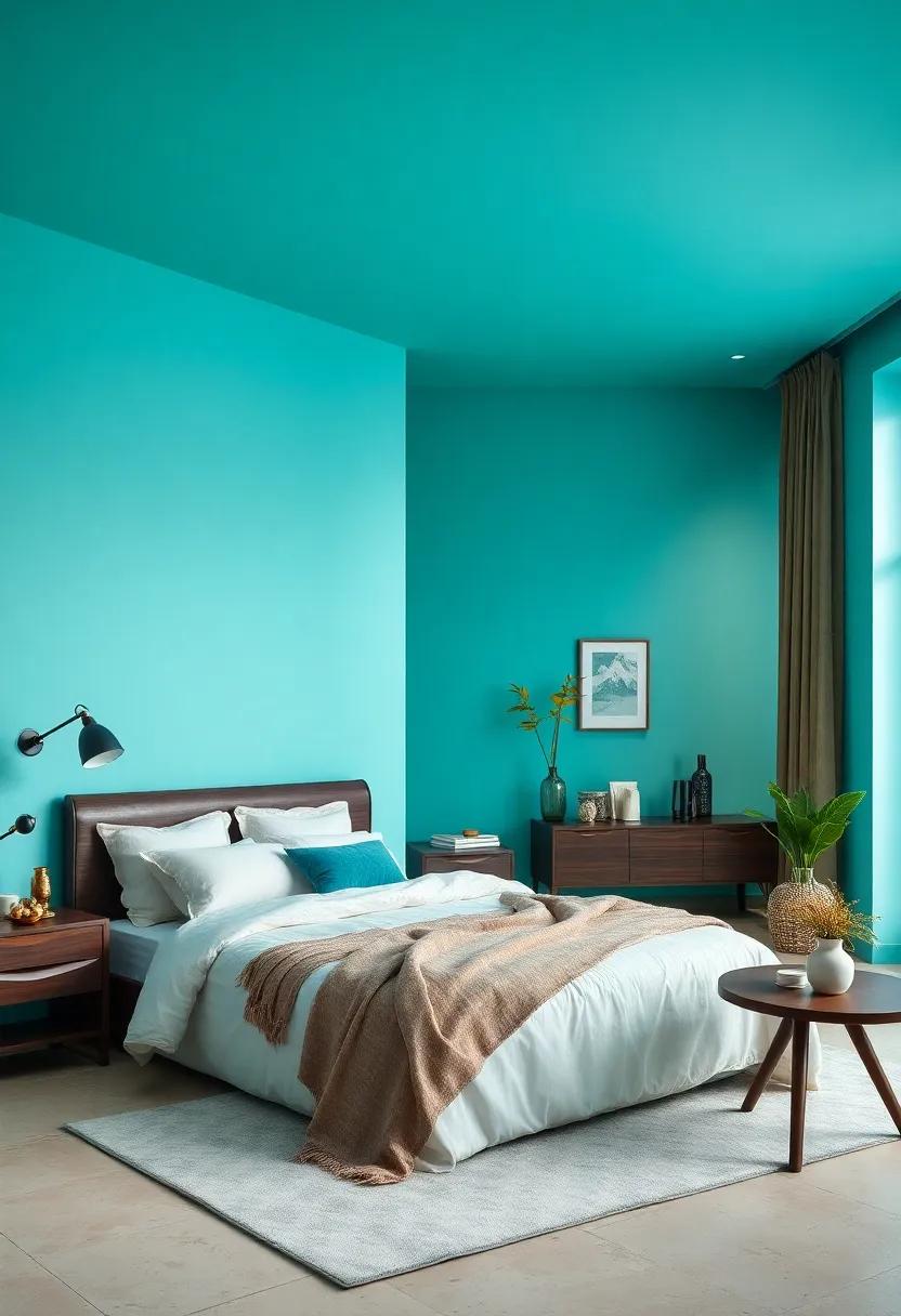 Cool Aqua: A refreshing color ⁣that creates ‍a serene seaside vibe, working seamlessly with dark wood for a balanced look