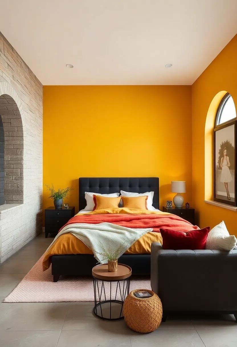 Warm Mustard: A bold and cheerful color that​ contrasts dark ‍furniture, injecting ‍energy and personality into the space