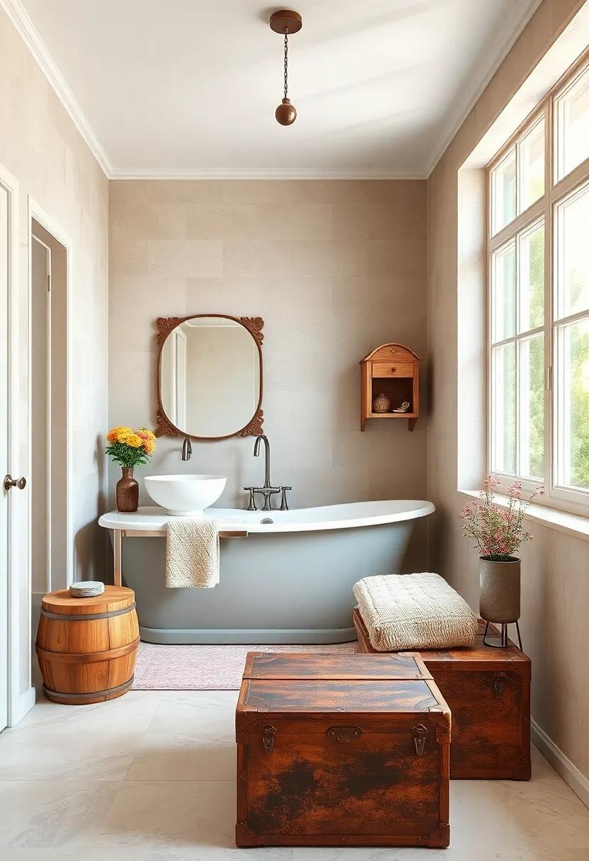 Antique Trunks: ​Repurpose a⁢ vintage⁤ trunk as unique storage ‌or‌ a stylish⁢ seat, keeping the charm alive‌ while​ maximizing ⁢space
