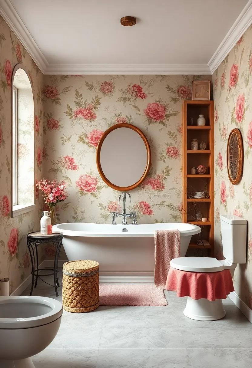 Floral ‌Wallpaper: ⁢Soft, ‌vintage-inspired prints⁣ can ​create ⁢a⁢ romantic and cozy​ atmosphere, perfect for a serene bathroom⁣ retreat
