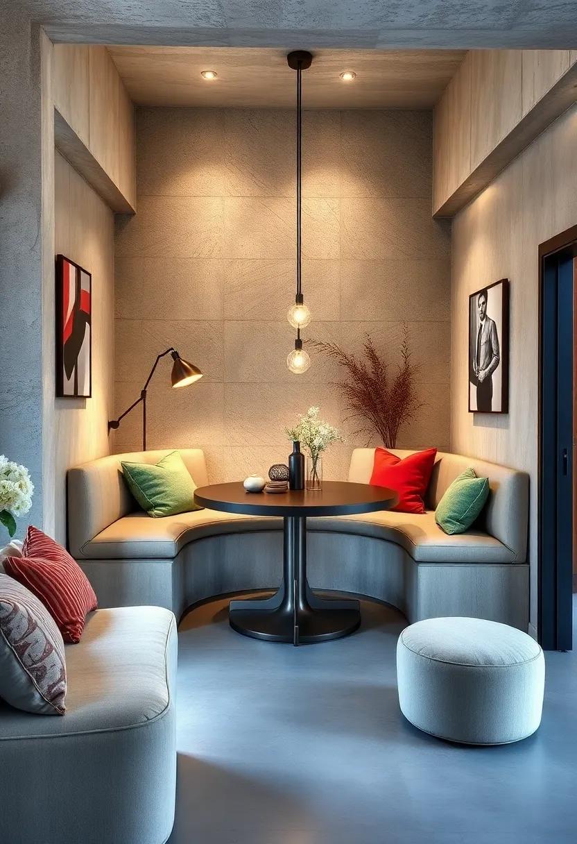 Cozy Nook: designate a⁤ corner with a round table and soft bench seating for a relaxed, intimate ⁤dining experience