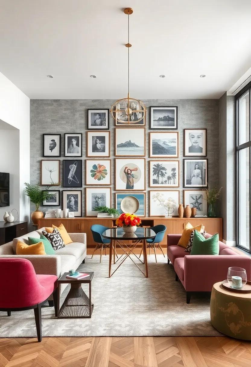 Gallery Wall: Create a stunning⁢ backdrop with an arrangement of framed artwork⁢ or photographs that reflect your style and interests