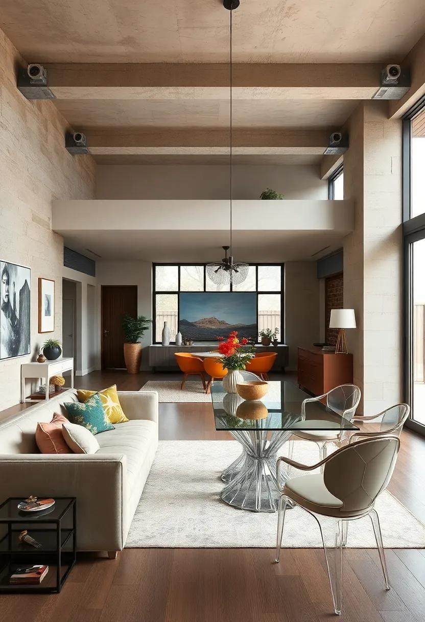 Glass Accents: Use glass-top tables⁣ and transparent chairs to maintain an airy feel while still making‍ a design statement