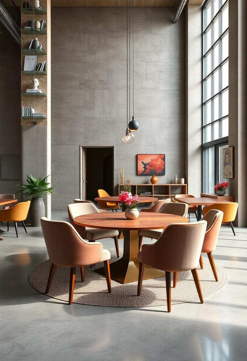 Layered Textures: Mix and match materials such as velvet chairs ⁢with⁢ wooden tables to create visual interest and comfort