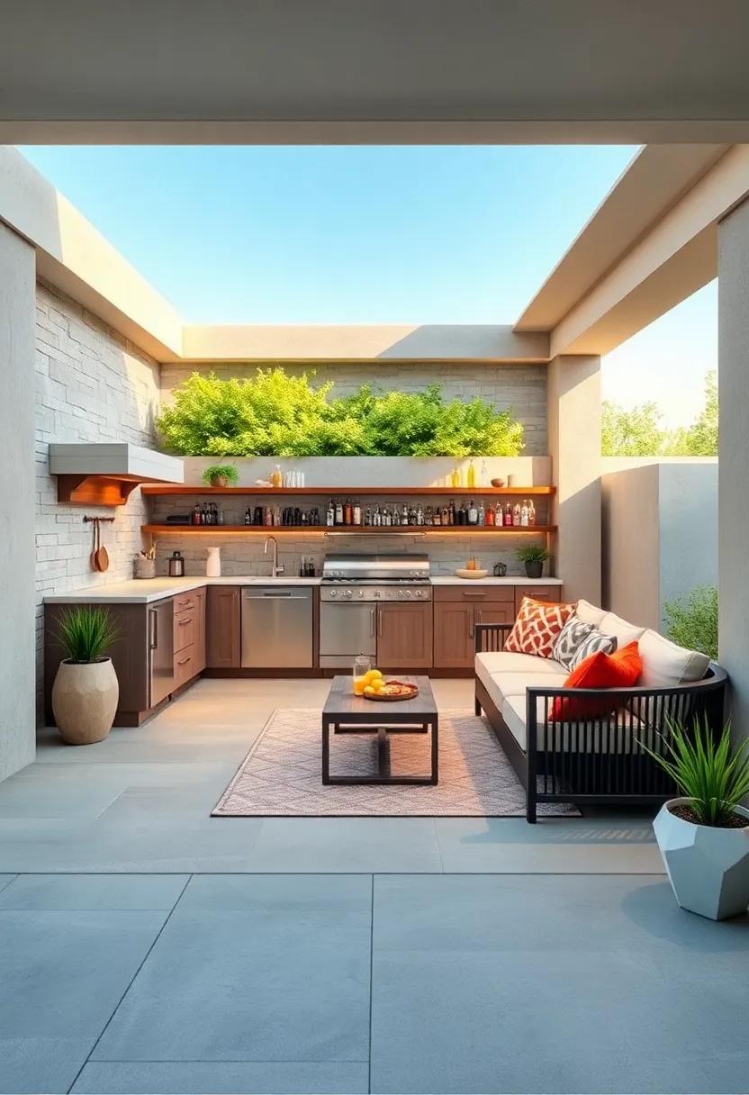 Bar Area:⁣ Create a dedicated bar section complete with a countertop, seating, ⁤and storage for beverages to elevate your ​outdoor entertaining