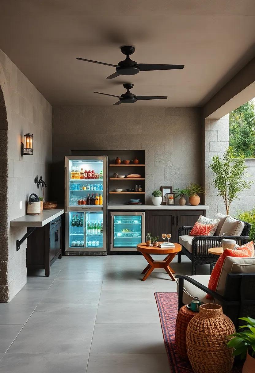 Outdoor Refrigerator: Keep beverages and ingredients chilled and⁢ close by with a stylish outdoor refrigerator ⁣for convenience and quick access