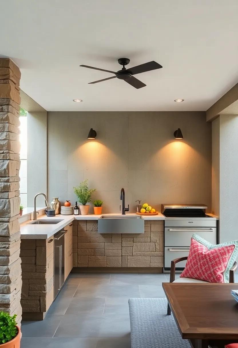 Sink and Plumbing: Install a functional sink with hot and cold water, making cooking and cleanup a breeze while eliminating trips indoors