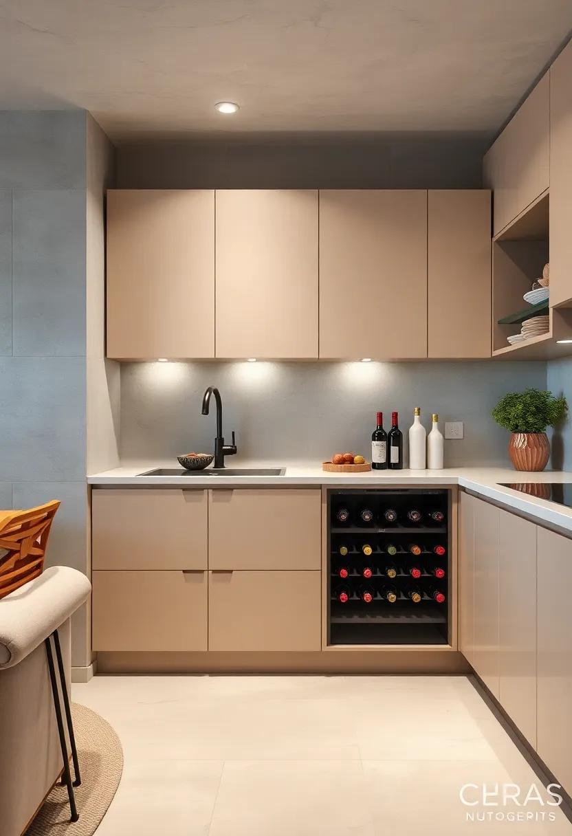 Under-Counter Wine Rack: Install an under-counter wine rack to ‍keep your ‌bottles accessible ⁣and to free up ⁢floor⁢ space