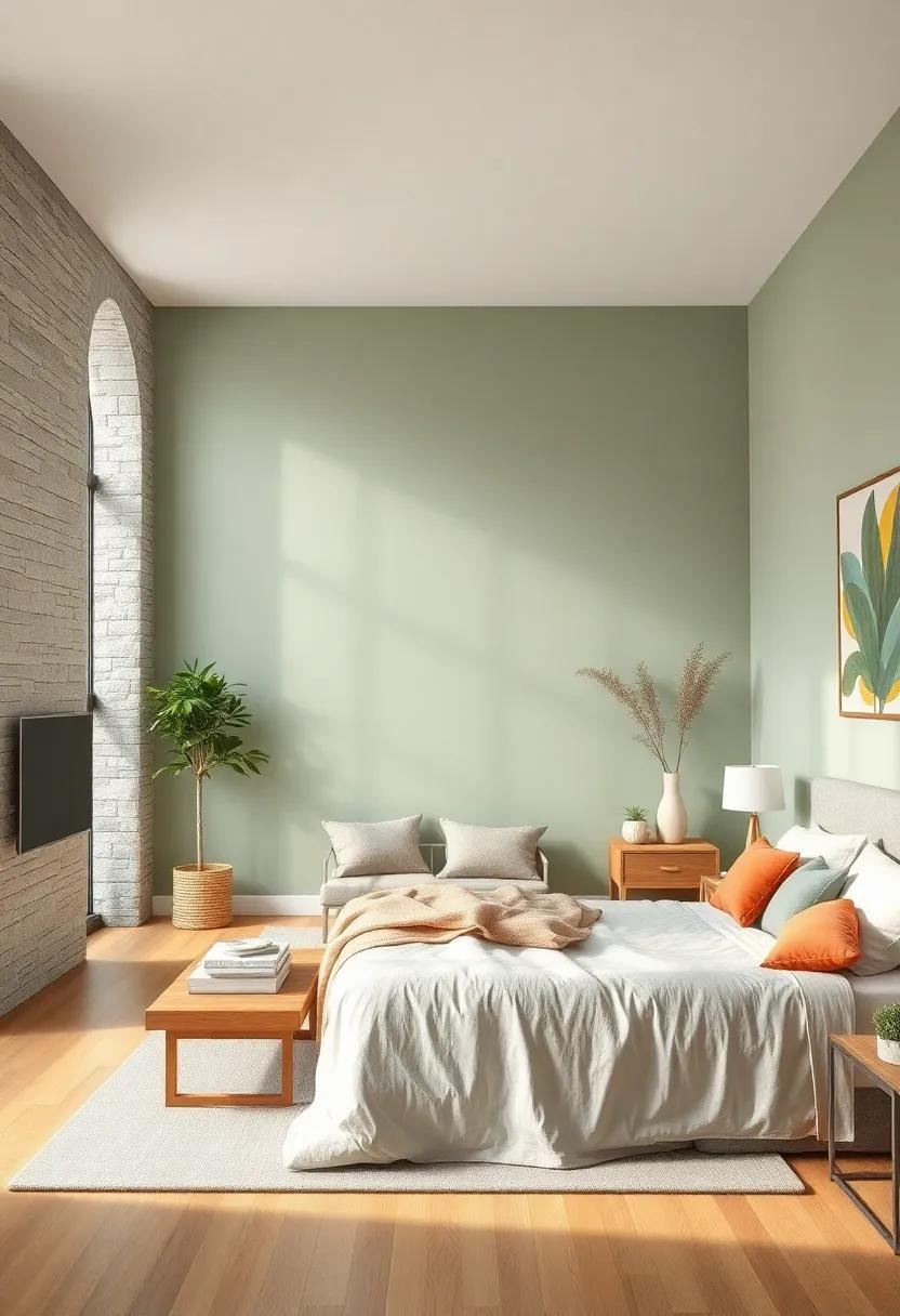 Soft Sage Green:⁣ This calming hue brings a touch of nature indoors,‌ creating​ a serene​ backdrop ‌for light wood furniture