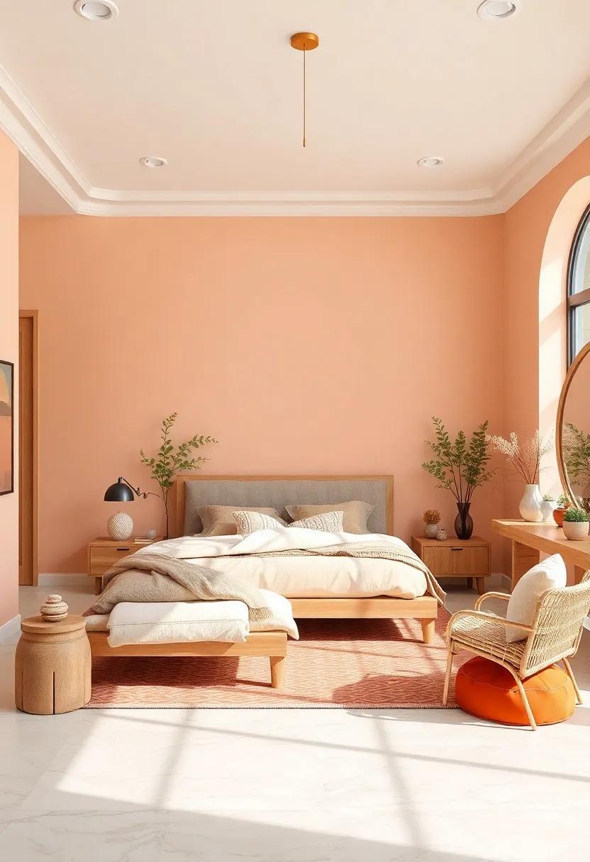 Pale Peach: Soft and sunny,pale⁣ peach creates⁣ an uplifting atmosphere,beautifully complementing the‍ light tones⁢ of⁣ wood furniture