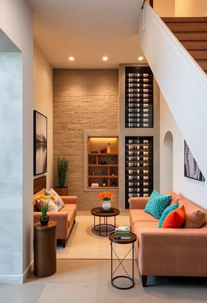 Stylish Wine Cellar: Convert the under-stairs⁢ space into a compact wine ‍cellar with custom racks to showcase your collection
