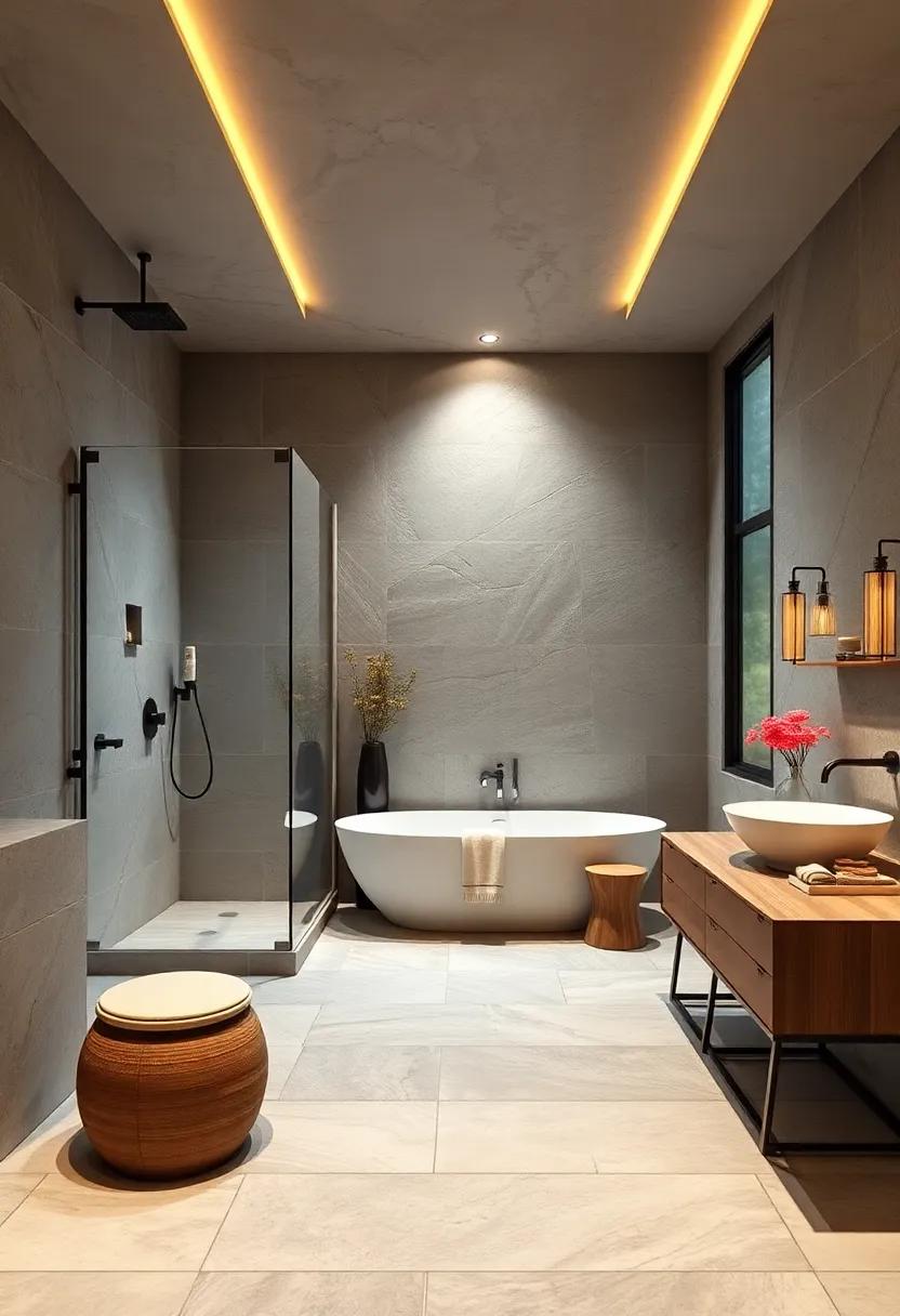 spa-style Features: Incorporate a rainfall showerhead‍ or a deep soaking tub ⁤for a tranquil, ​spa-like experience