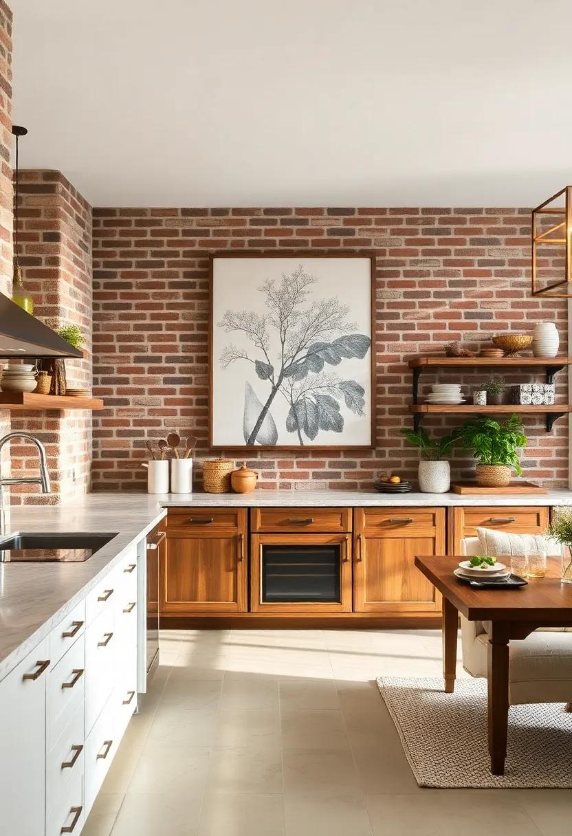 Large-Scale art: Hang oversized art pieces against the brick to create⁣ a striking contrast that draws attention and ‍adds personality