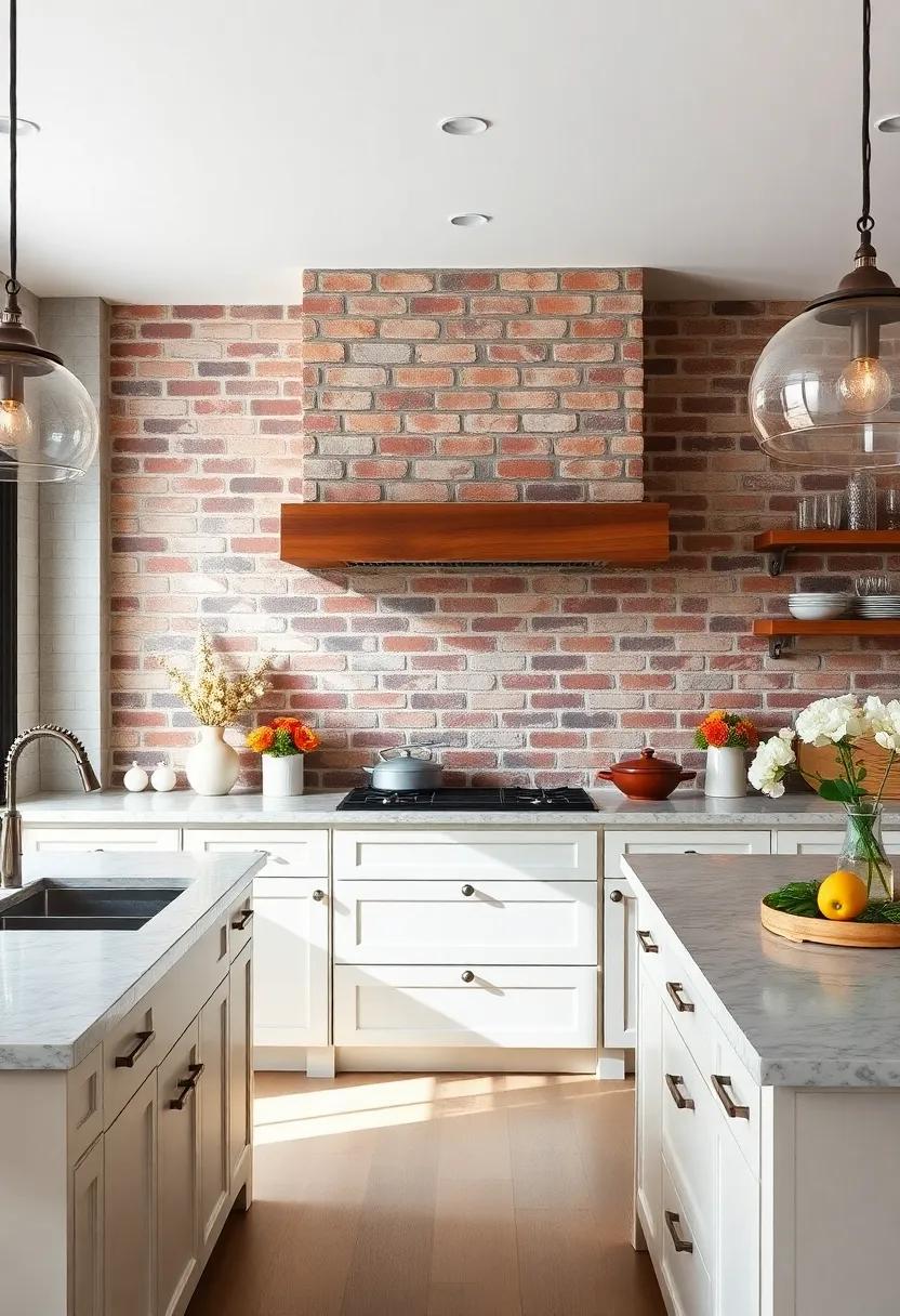 Statement Range: Install a ⁣bold range or stove with an eye-catching hood that stands out against the subdued colors of⁤ the ⁢brick