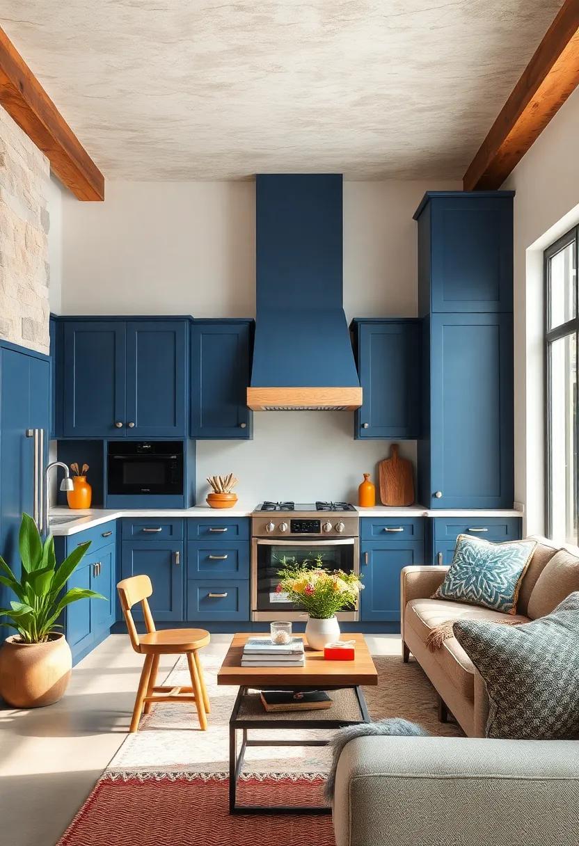 Rustic Charm: ‍Explore the ‌beauty of ‍navy blue kitchen cabinets accented with⁣ warm wood ‍elements to achieve a cozy, inviting atmosphere