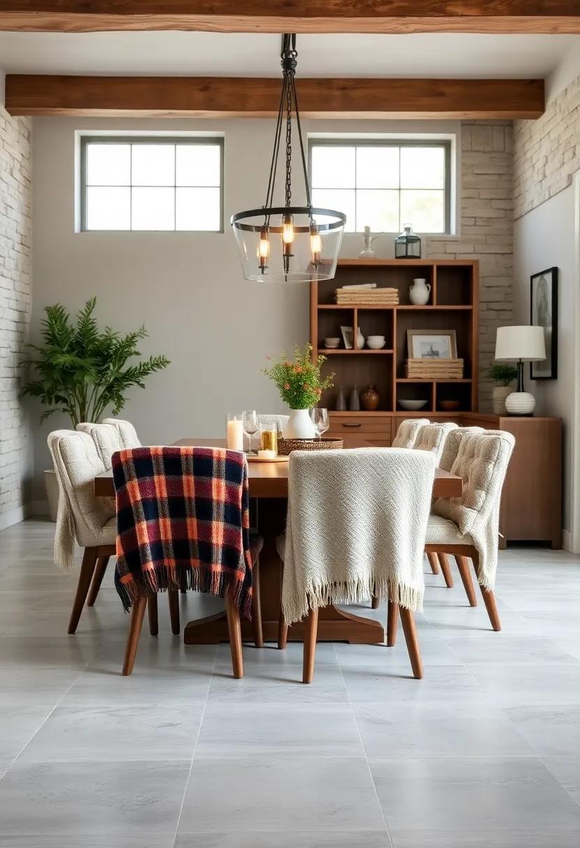 Cozy Throw Blankets: Drape chunky knit or plaid throws over your⁣ chairs for warmth and comfort during chilly evenings