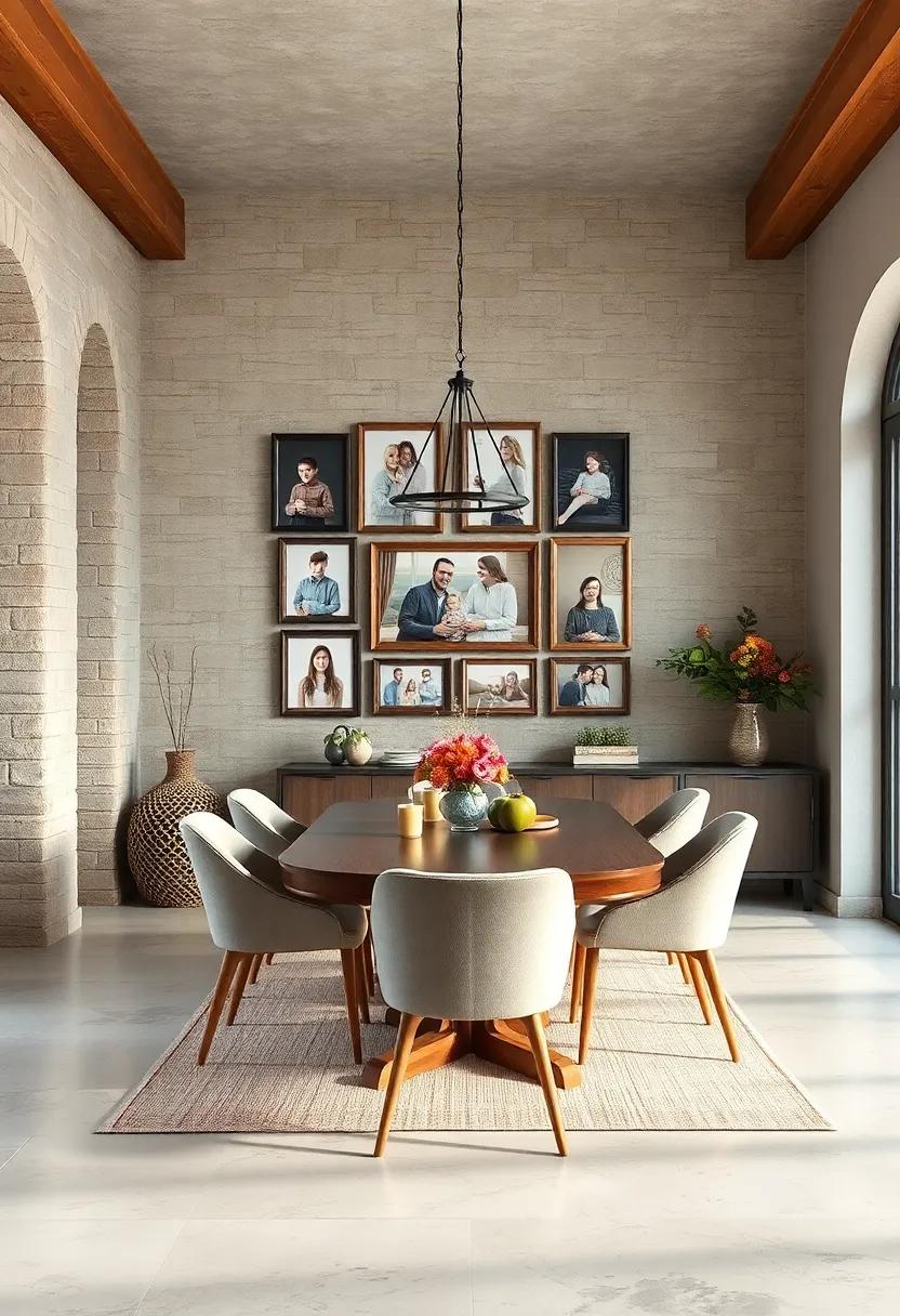 Family ‍Photo Gallery: Create a wall⁢ of family photos in rustic ‍frames to ⁤personalize the space and add a loved touch to⁢ your dining room