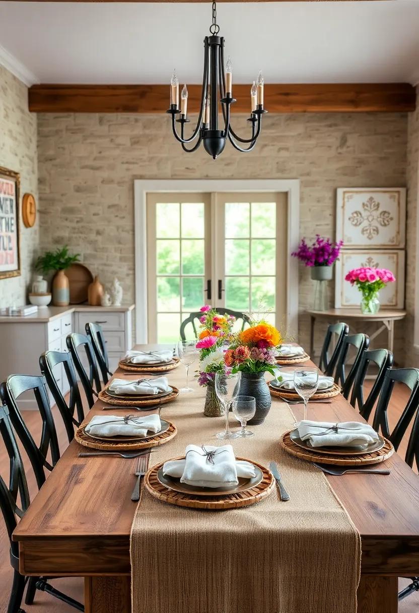 Farm-Style Tablescapes:⁣ Use⁢ burlap runners, wooden chargers,​ and wildflower settings for ⁣an ⁣inviting, farm-to-table dining experience