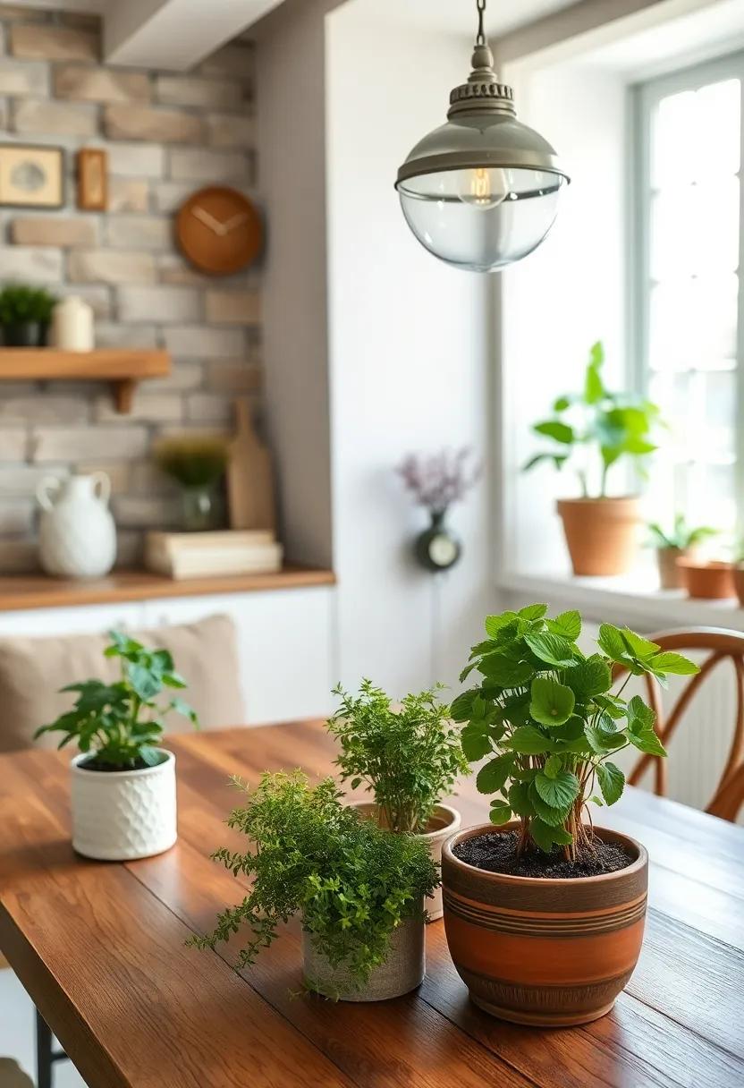 Potted Herbs: Place ‌potted herbs‌ on the dining table ‌or windowsill ⁣for fragrant accents ⁤and a ⁣hint of rustic‍ charm