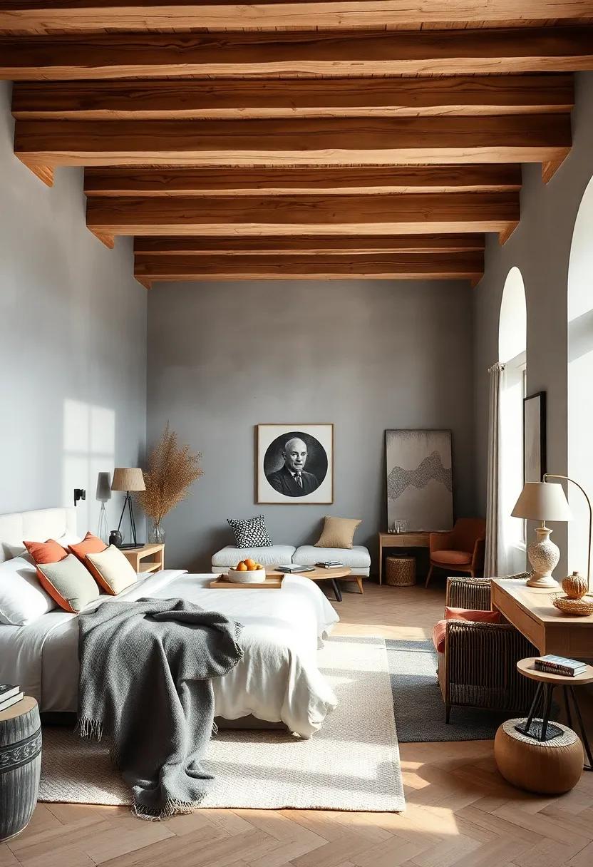 Scandinavian Chic:⁢ Utilize pale wood⁢ beams complemented by ⁣soft grey walls and plush textiles for a cozy, ⁤inviting ‍ambiance