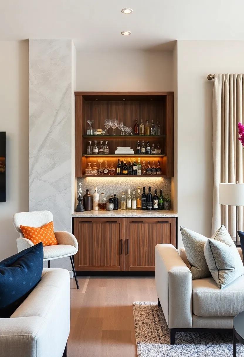Barware Display: Feature an organized display for barware as part of your ‍cabinetry design, making it easy to access and visually appealing
