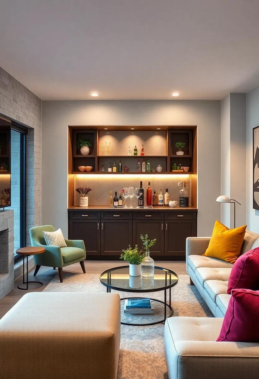 Colorful Accents: ‍Use bold colors for cabinetry hardware or drawer pulls ‍to make a playful statement within your living room bar