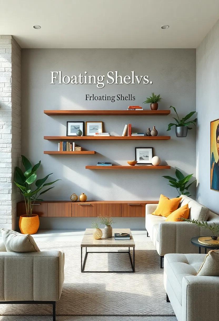 Floating Shelves: Free⁢ up precious floor space and display your favorite‌ decor or ‌books ‍with stylish floating shelves that ⁤create‌ an ⁢open and airy feel