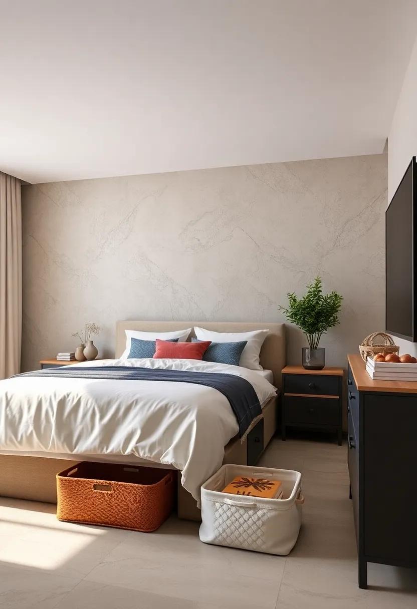 Under-Bed Storage: Make the most of unused space by utilizing under-bed storage bins to ​keep ⁤seasonal clothes⁣ or ‍extra ⁢linens neatly tucked⁤ away