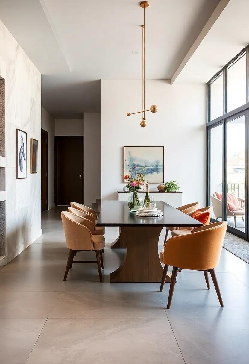 Contemporary Dining Benches: Versatile and stylish, benches can accommodate larger gatherings and create a communal dining vibe