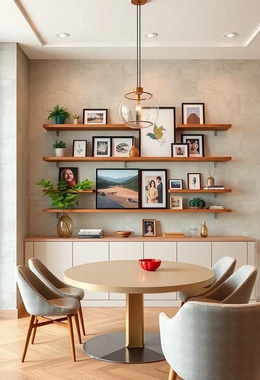 Gallery Wall​ Shelves: Combine shelves with art and photographs to create a ⁤dynamic gallery ⁢wall that tells a‍ story and personalizes ⁣your dining‌ space
