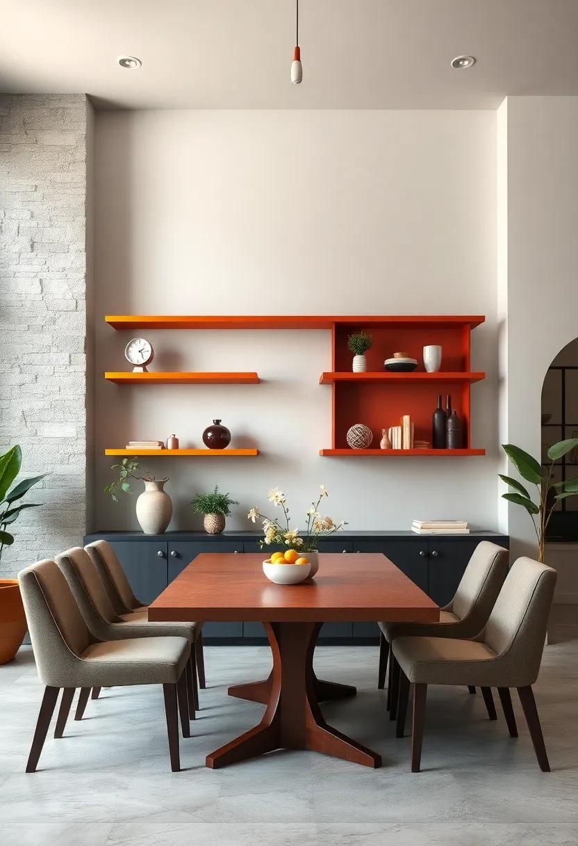 Color-Blocked Open Shelving: ​Experiment with color-blocked shelves‍ to create an eye-catching feature wall, ⁣harmonizing your ⁤dining ‍room’s palette