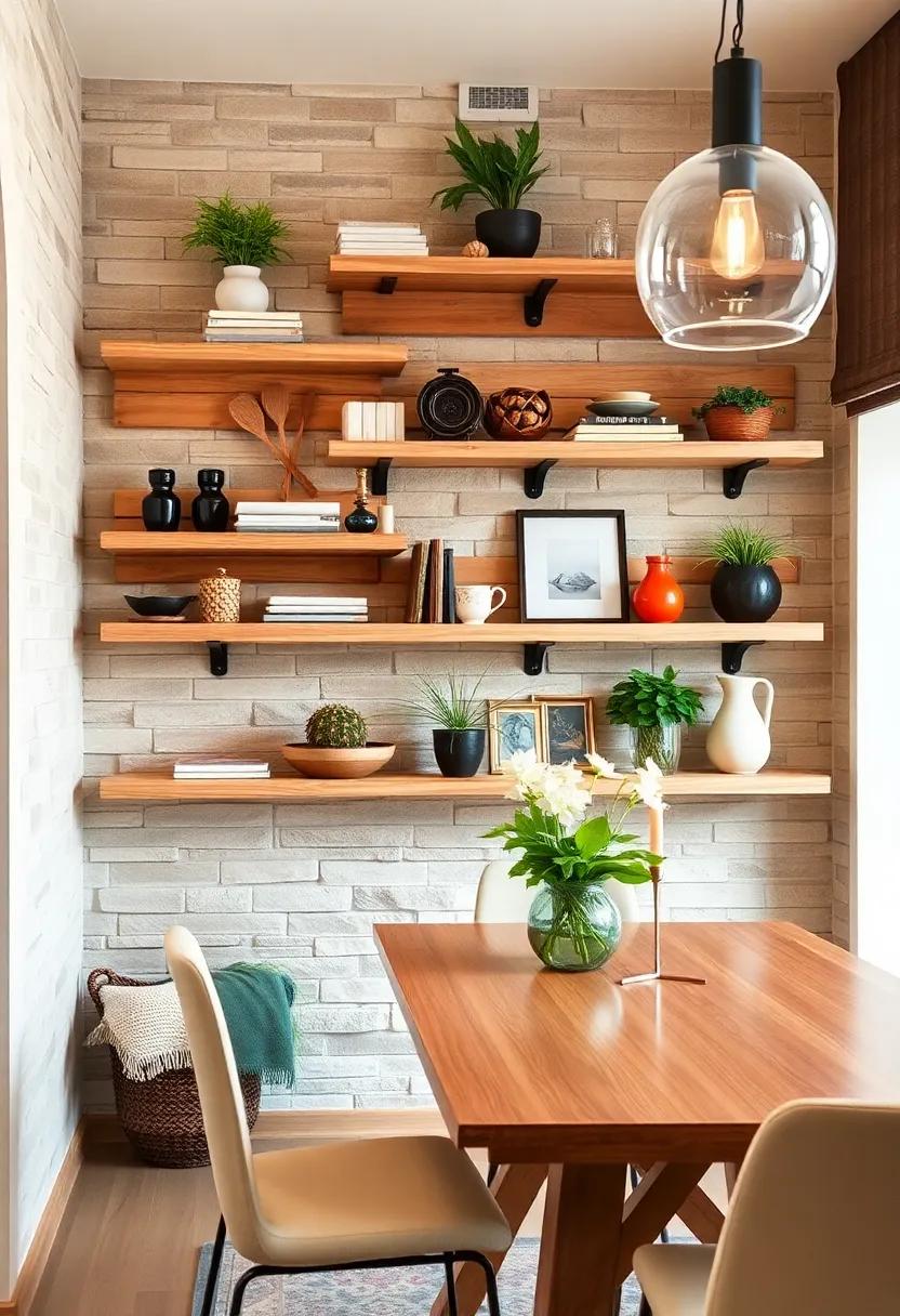 DIY Pallet ​Shelves: Get crafty and create your own pallet shelves for a personalized touch, infusing your dining room with creativity and originality