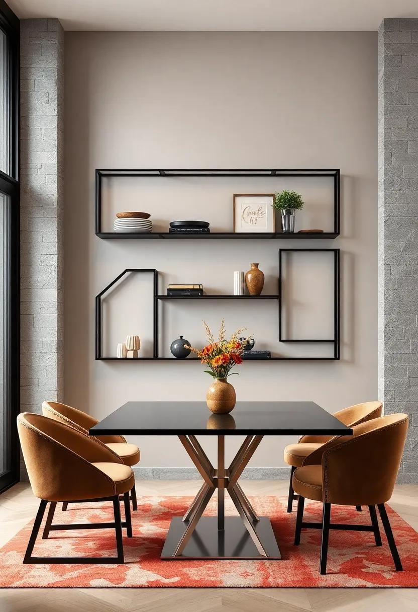 geometric Metal Frames: ‍Introduce a contemporary flair with ​shelves framed in ⁤geometric metal​ designs, offering a striking contrast against any wall color